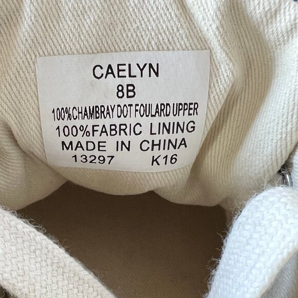 Chaps Sneakers, "Caelyn" Chambray Dot Foulard Blue Lace up, Size 8, EC! - Picture 8 of 12